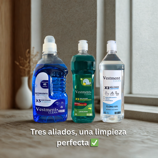 PROMOCION COMBO ECONOMICO Detergente 2L + Lavalozas 1 L + Cloro gel 1 L