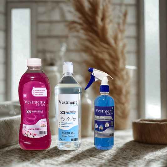 PACK EL MEJOR BRILLO Limpia Pisos 2L + Cloro gel 1L + Limpia Vidrios 500 ML