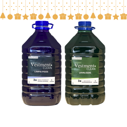 PROMOCIÓN DUO DE PISOS Y COCINA Limpia Pisos 5L + Lavalozas Concentrado 5L