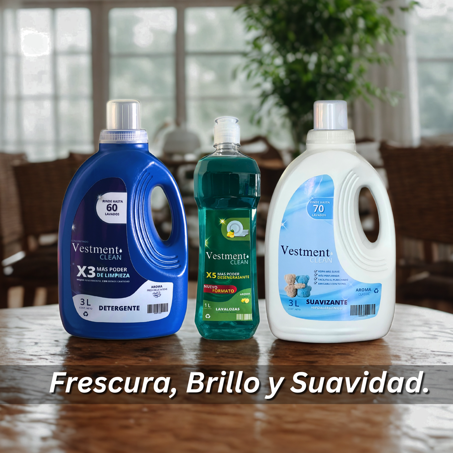 PAQUETE FAMILIAR COMPLETO Detergente 3L + Suavizante 3L + Lavalozas 1L