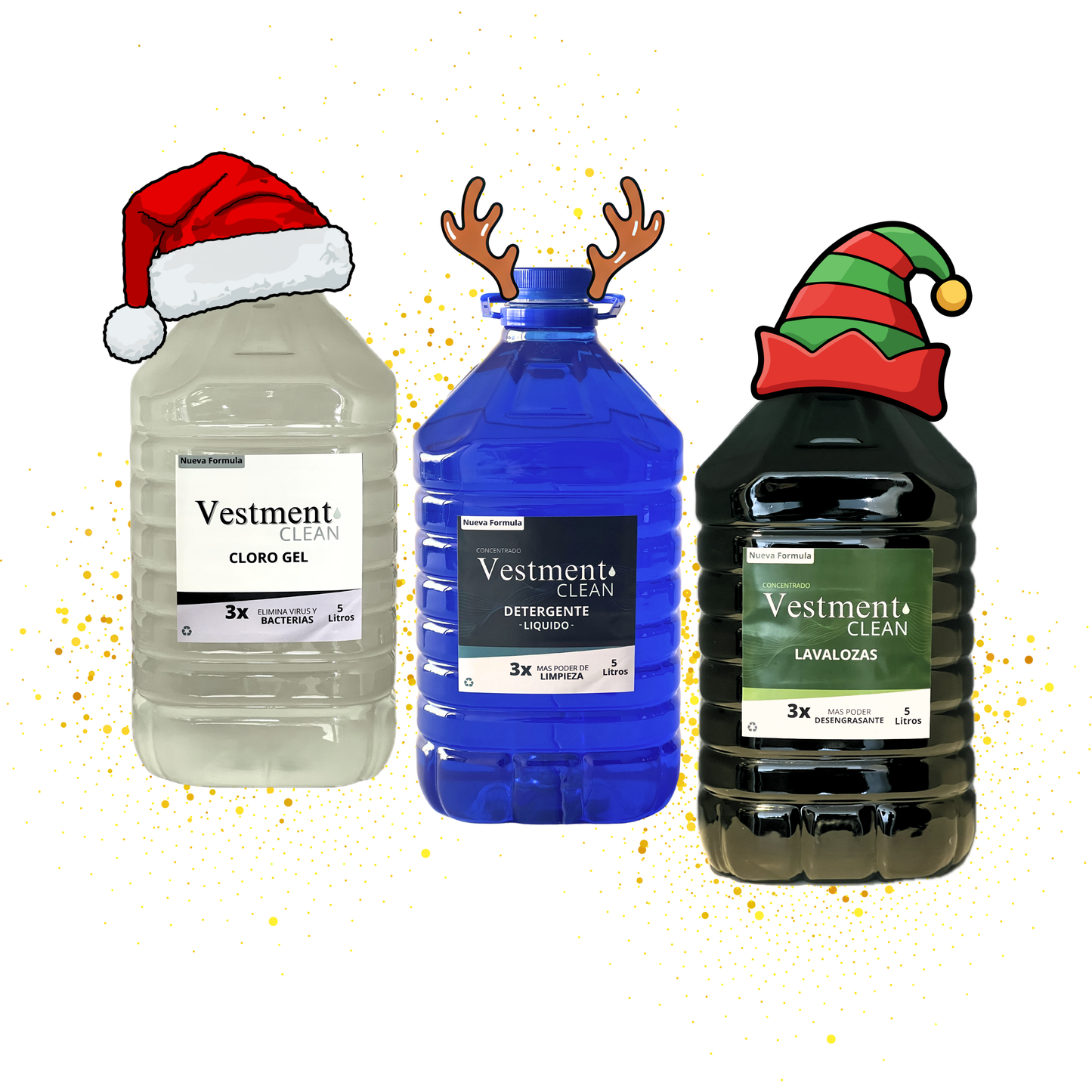 KIT DE LIMPIEZA. DETERGENTE, CLORO GEL Y LAVALOZAS