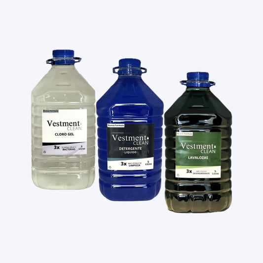 KIT DE LIMPIEZA. DETERGENTE, CLORO GEL Y LAVALOZAS