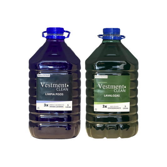 PROMOCIÓN DUO DE PISOS Y COCINA Limpia Pisos 5L + Lavalozas Concentrado 5L