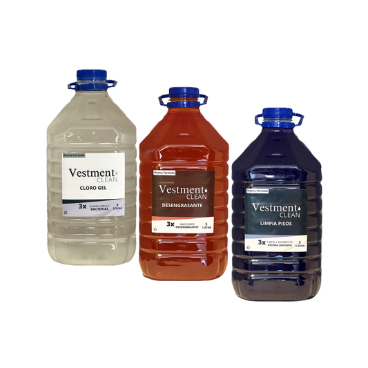 TRIPACK LIMPIEZA PROFUNDA, DESENGRASANTE, CLORO GEL Y LIMPIA PISOS