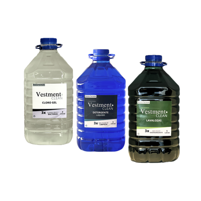 KIT DE LIMPIEZA. DETERGENTE, CLORO GEL Y LAVALOZAS